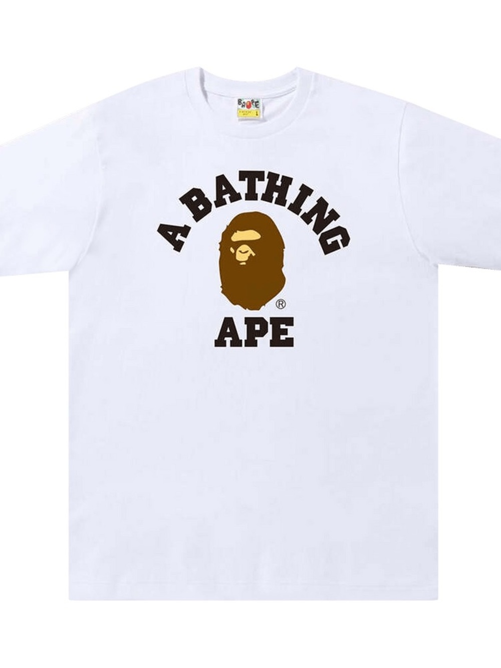 A bathing ape college tee white large